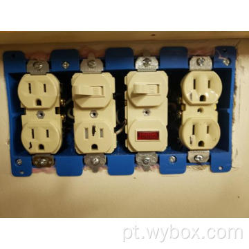 Work Outlet Box 4 Gang Blue extensor de tomada de parede caixa de tomada à prova de intempéries B468R de parede Receptáculo elétrico Junção